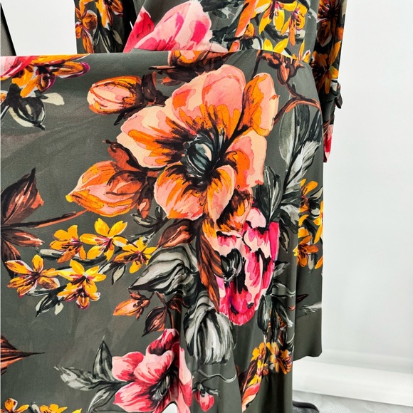 Soft Surroundings Provincia Green Floral 1/4 Sleeve Maxi Women's Dress Medium - Picture 6 of 10